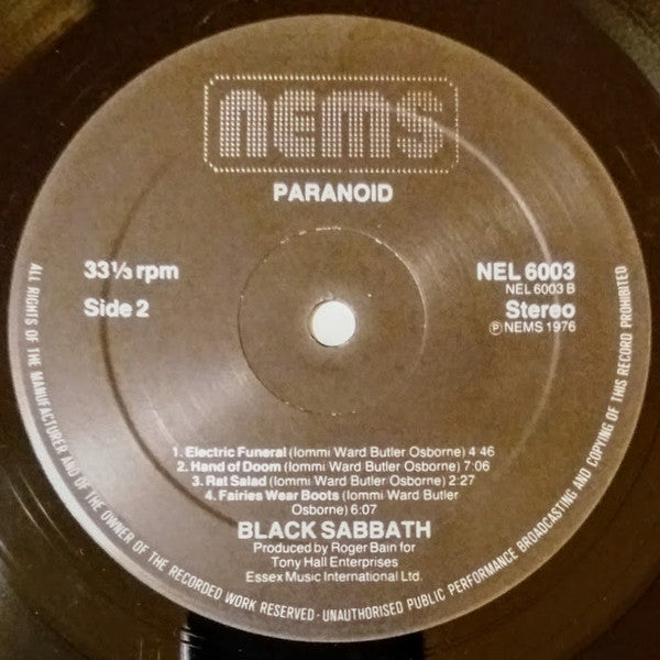 Black Sabbath – Paranoid - Vinyl LP, Album, Reissue, Gatefold, UK 1976 (USED VG)