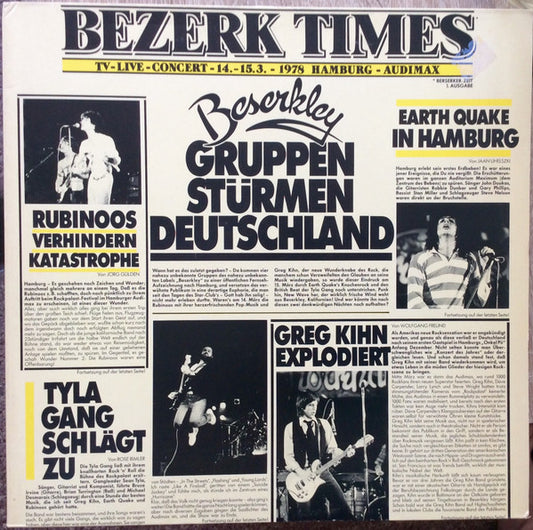 Greg Kihn / Rubinoos / Earth Quake / Tyla Gang - Bezerk Times - 2 x Vinyl LP, Stereo, 1978 (USED VG+)