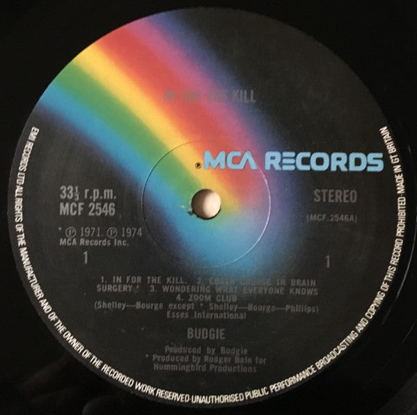 Budgie ‎- In For The Kill! - Vinyl LP, Album, Stereo, UK 1974 (USED VG+)