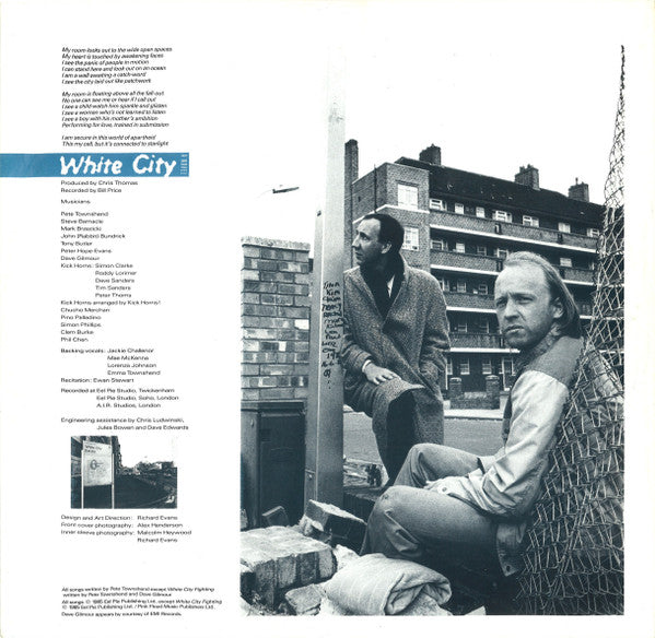 Pete Townshend – White City (A Novel) - 	Vinyl LP, Album, Stereo, Europe 1985 (USED VG+)