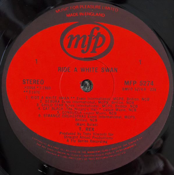 T. Rex – Ride A White Swan - Vinyl LP, Compilation, Stereo, Textured, UK 1972 (USED VG)