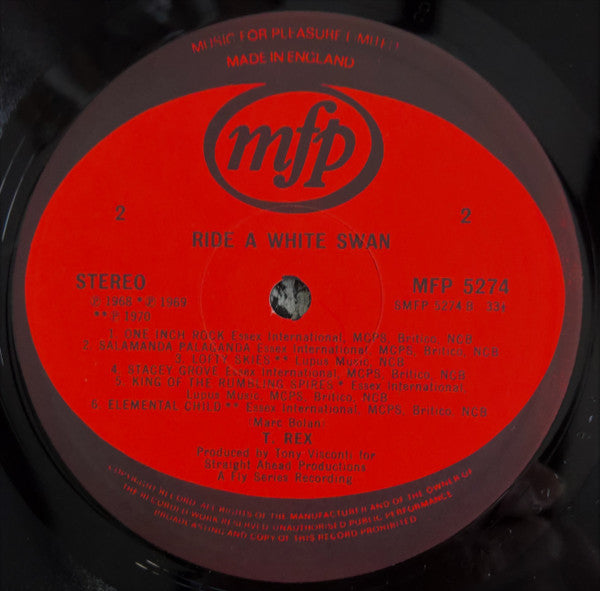 T. Rex – Ride A White Swan - Vinyl LP, Compilation, Stereo, Textured, UK 1972 (USED VG)