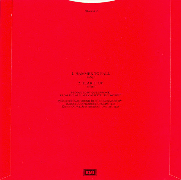 Queen ‎- Hammer To Fall - Vinyl 7", 45 RPM, Single, Stereo, UK 1984 (USED VG+)