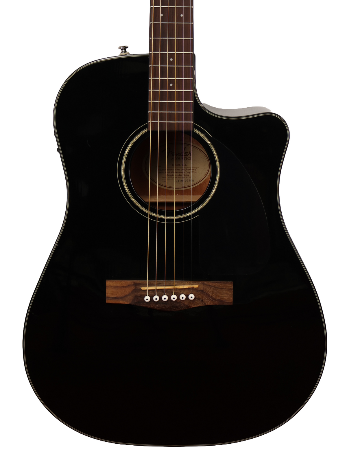 Fender CD60CE-BLK Electro-Acoustic Guitar, Black