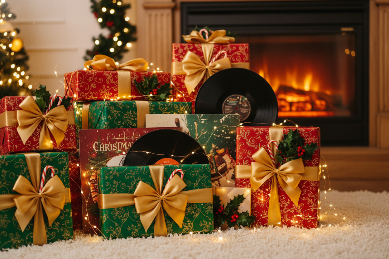 Christmas gift wrapped vinyl