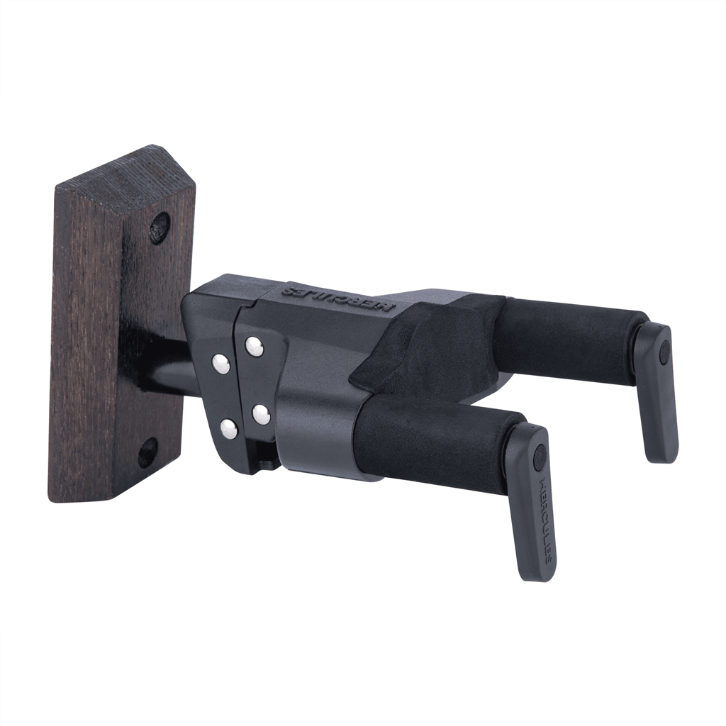 Hercules AGS Plus Guitar Wall Hanger, Brown Block Mount