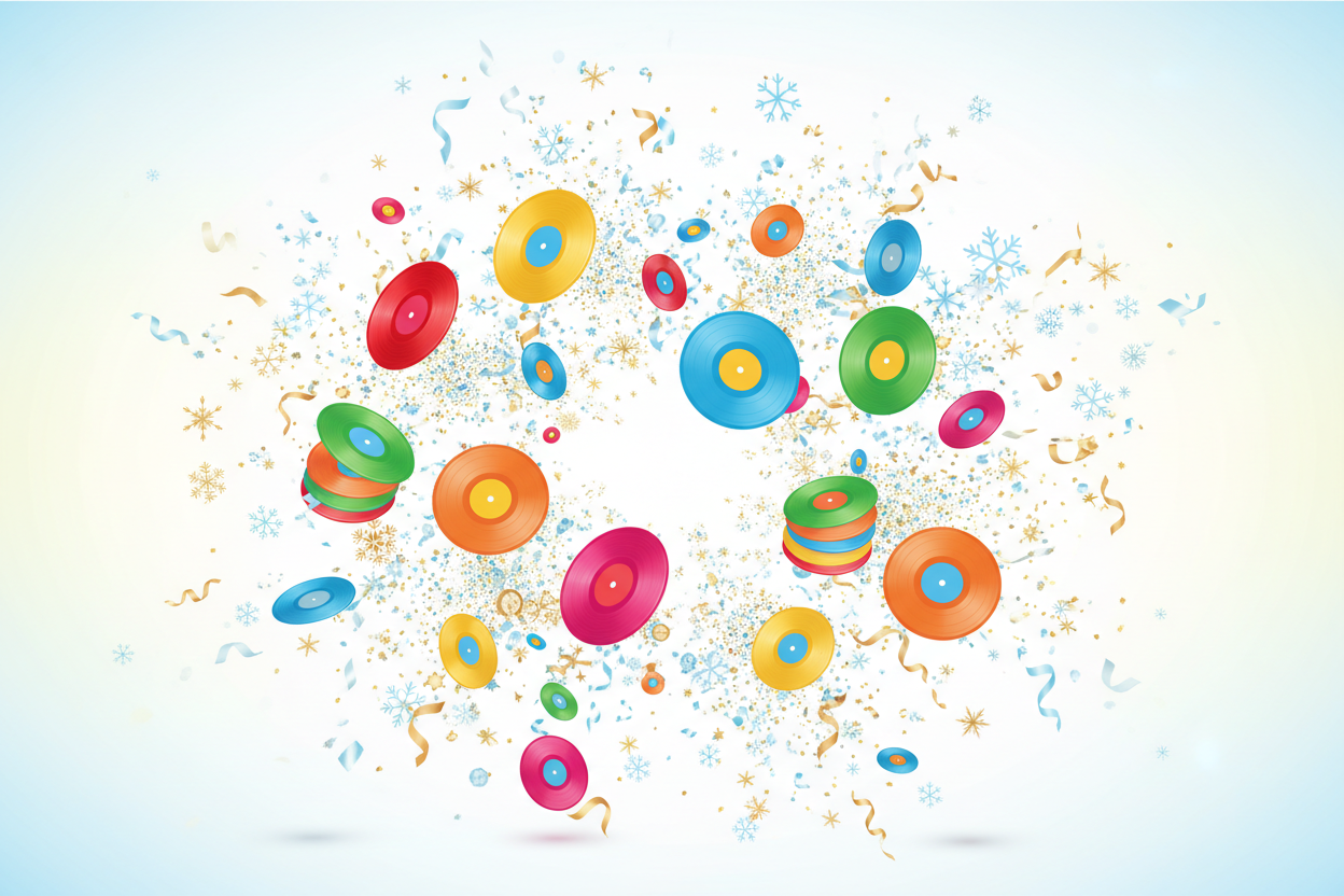 happy themed January sale banner, no text