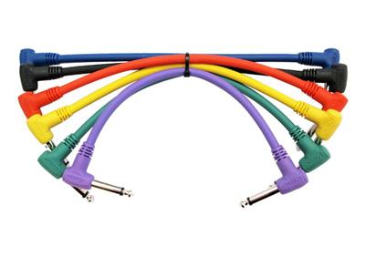 Kirlin Moulded Patch Cables 6 Inch, 6-Pack, Right Angle, Multi Colour