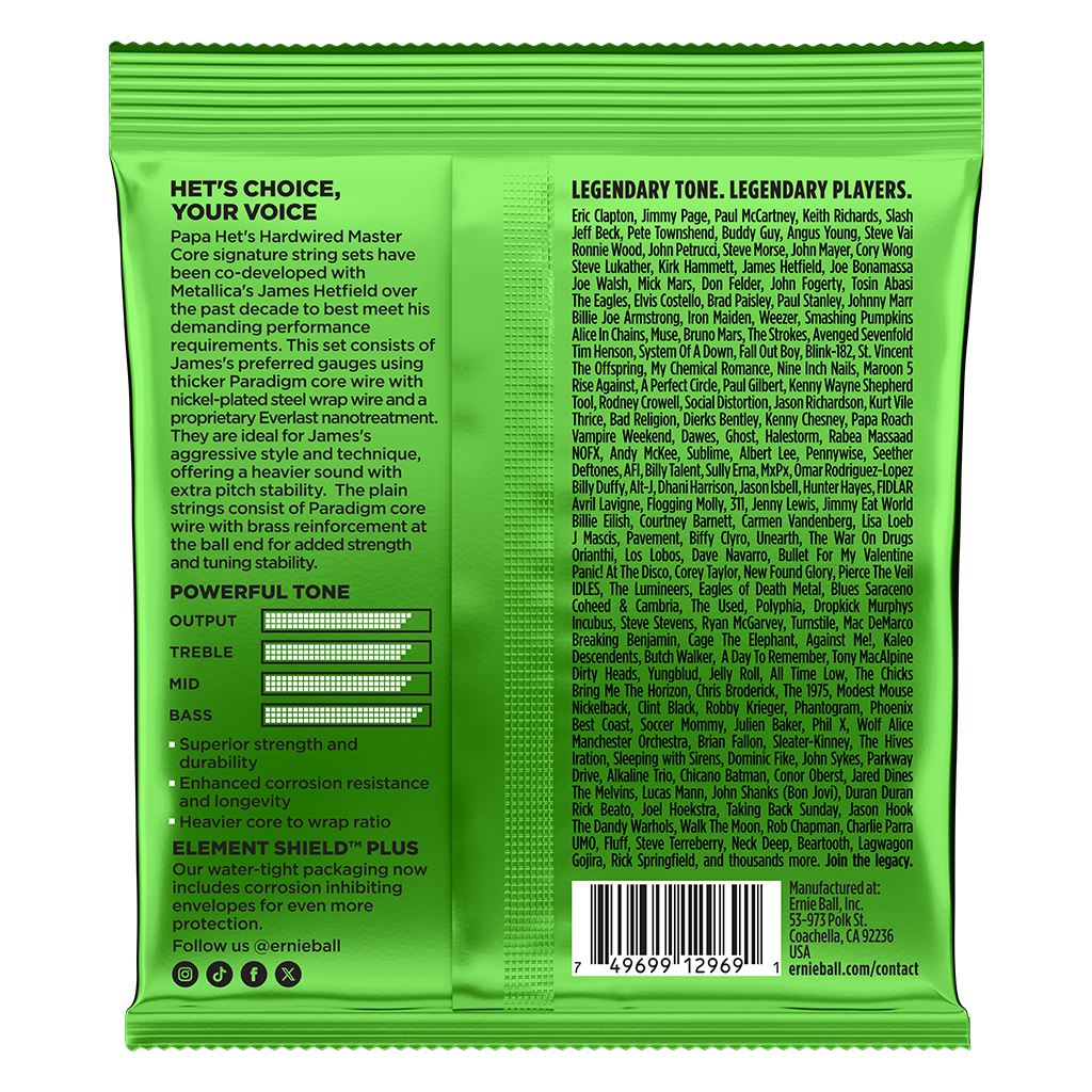 Ernie Ball Papa Het's Hardwire Master Cores Guitar Strings, 11-50