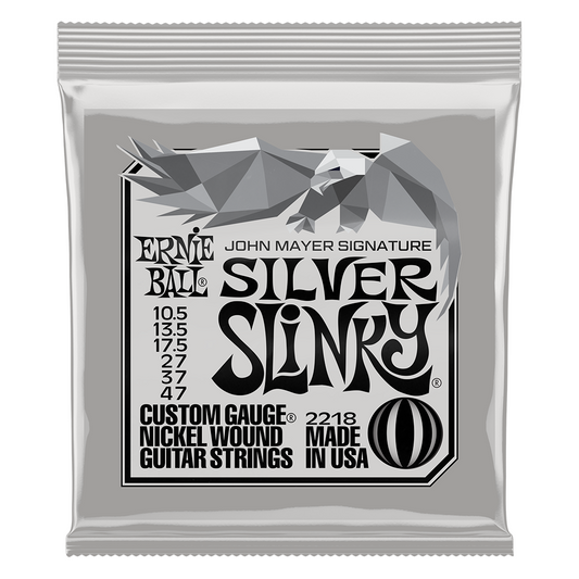 Ernie Ball John Mayer Silver Slinky Guitar Strings, 10.5-47