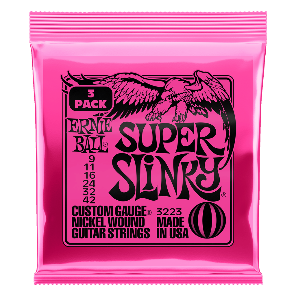 Ernie Ball Super Slinky Guitar Strings, 9-42, 3-Pack