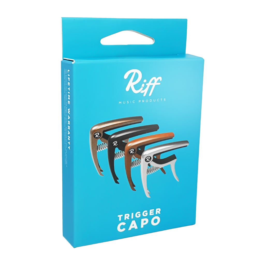 Riff Trigger Capo for Electric/Acoustic Guitar, Bass & Ukulele, Black